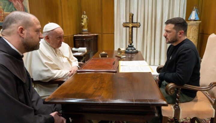 Zelenskyy's audience with the Pope. Photo: bb.lv