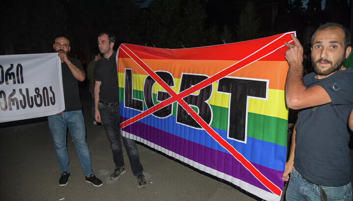 Protest against LGBT in Georgia. Photo: Sputnik. Georgia