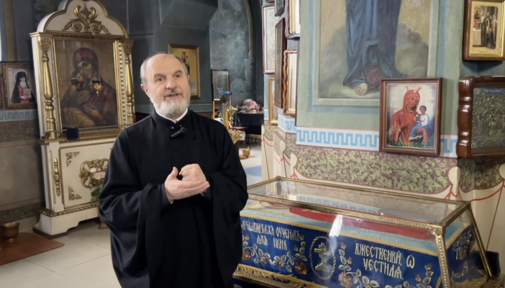 Протојереј Василиј Балан. Фото: скриншот ЈТ канала храма Рођења Богородице