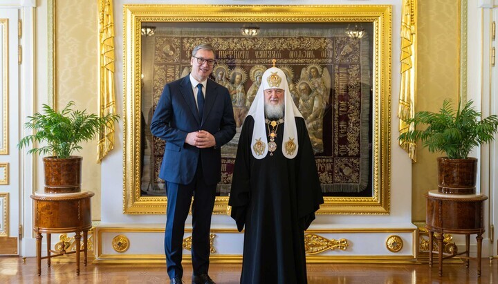 Председник Србије Александар Вучић и Предстојатељ РПЦ Кирил. Фото: foto.patriarchia.ru