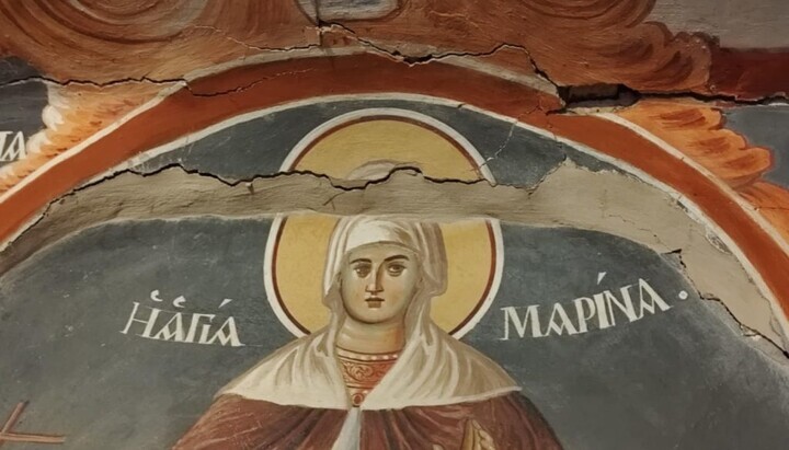 Фреска, пострадала од земљотреса 7 јуна 2025. Фото: orthodoxianewsagency