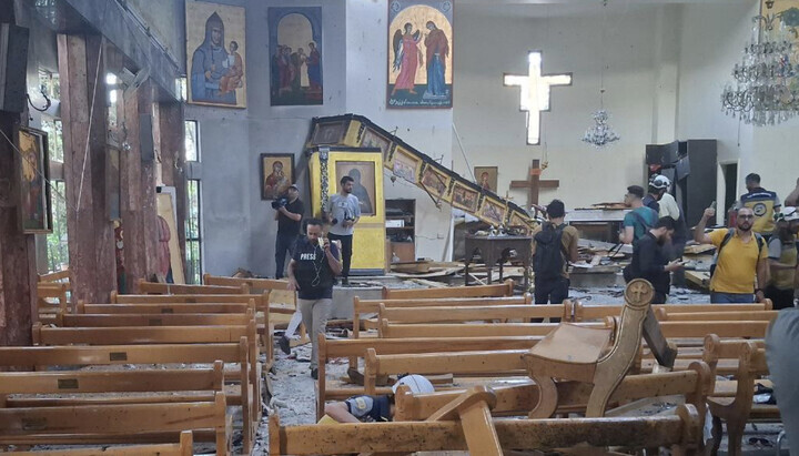 Православни храм у Дамаску после експлозије. Фото: t.me/kozakTv1