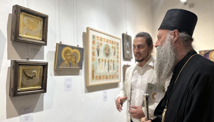 Патријарх Порфирије на отварању изложбе. Фото: СПЦ