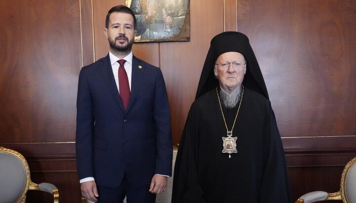 Председник Црне Горе Јаков Милатовић с Цариградским патријархом Вартоломејем. Фото: Цариградска патријаршија