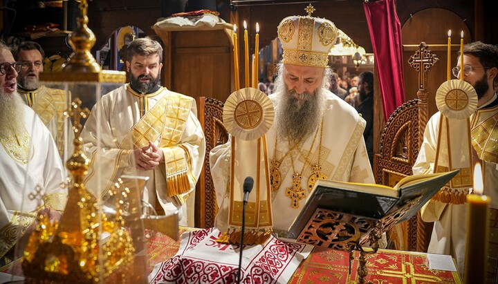 Патријарх на Литургији у Раковици. Фото: СПЦ