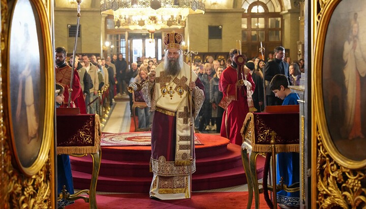 Патријарх Порфирије служи у Саборном храму у Београду. Фото: СПЦ