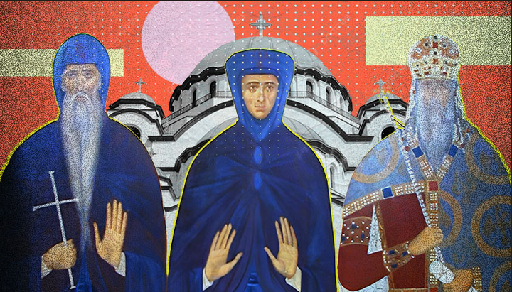 Св. краљ Драгутин, Св. краљица Јелена и Св. краљ Милутин. Фото: СПН